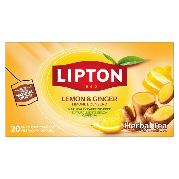 Lipton lemon&ginger refresh herbal te 20 breve